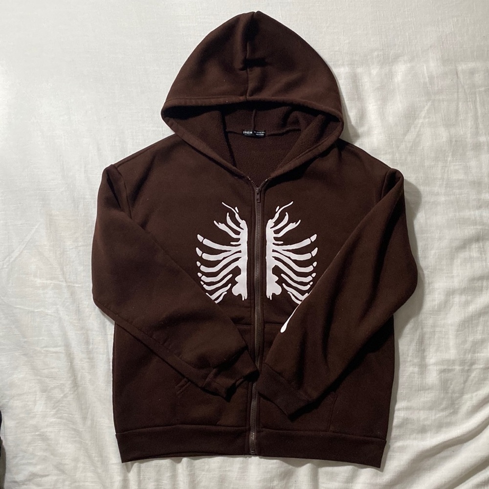 SHEIN Zip-up Skeleton Hoodie